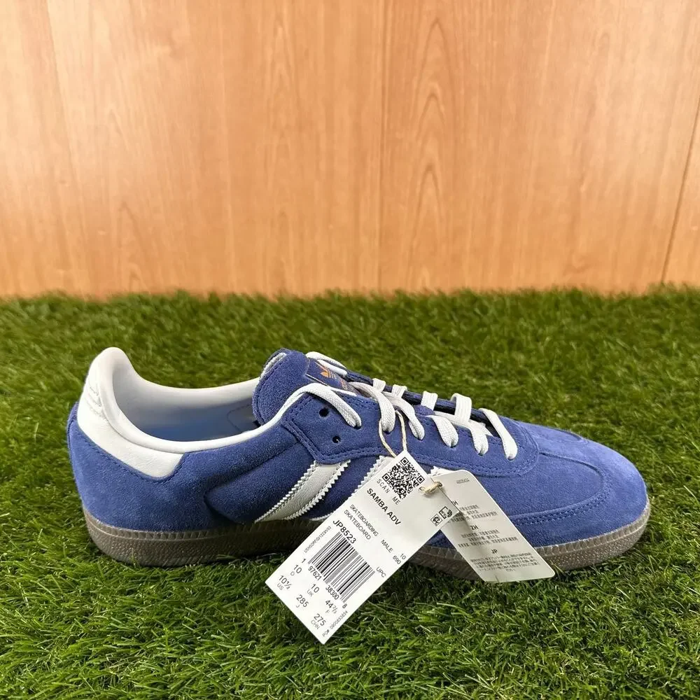 adidas Samba ADV Dark Blue Grey Gum Skate Shoes JP8523 Men's Size 10.5